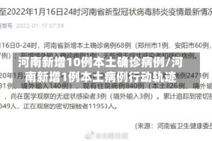 河南新增10例本土确诊病例/河南新增1例本土病例行动轨迹