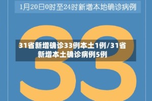 31省新增确诊33例本土1例/31省新增本土确诊病例5例
