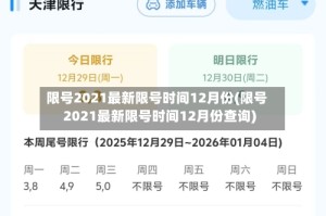 限号2021最新限号时间12月份(限号2021最新限号时间12月份查询)
