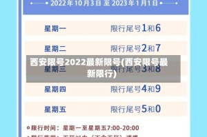 西安限号2022最新限号(西安限号最新限行)