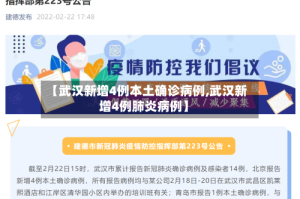 【武汉新增4例本土确诊病例,武汉新增4例肺炎病例】