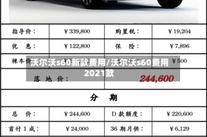 沃尔沃s60新款费用/沃尔沃s60费用2021款