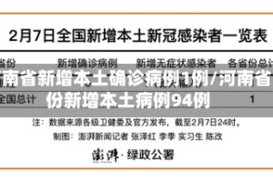 河南省新增本土确诊病例1例/河南省份新增本土病例94例