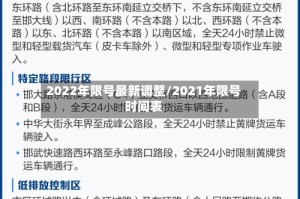 2022年限号最新调整/2021年限号时间表