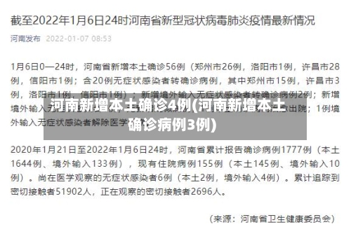 河南新增本土确诊4例(河南新增本土确诊病例3例)-第1张图片