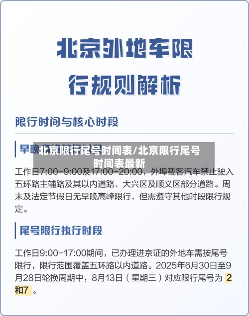 北京限行尾号时间表/北京限行尾号时间表最新-第3张图片