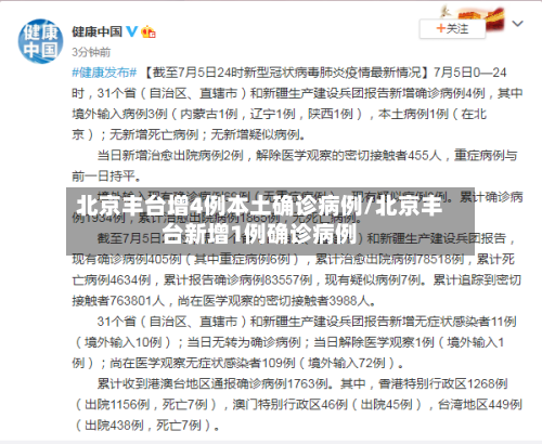 北京丰台增4例本土确诊病例/北京丰台新增1例确诊病例-第2张图片