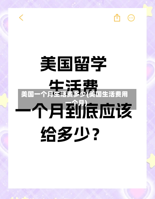 美国一个月生活费多少(美国生活费用一个月)-第2张图片