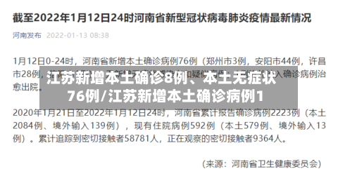 江苏新增本土确诊8例	、本土无症状76例/江苏新增本土确诊病例1-第2张图片